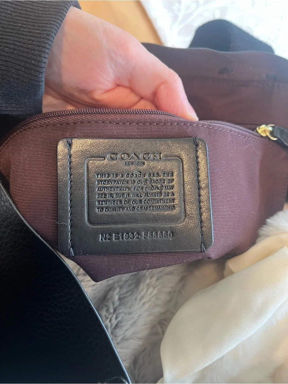 F58660 Coach Black Pebbled Leather Derby Tote Bag